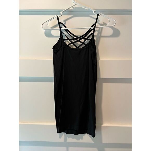 New set of Zenana black and tan cris cross strap tank tops - Picture 3 of 8